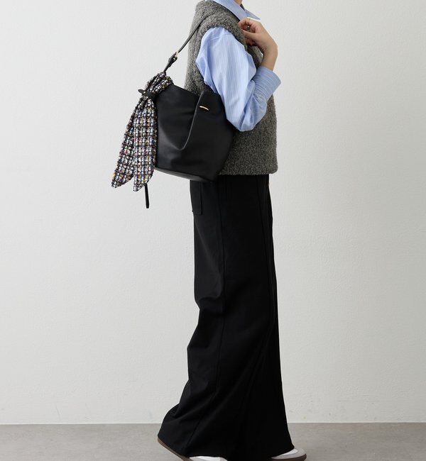  「ツイードスカーフ付きレザー2WAYショルダーバッグ」|ショルダー・メッセンジャー|