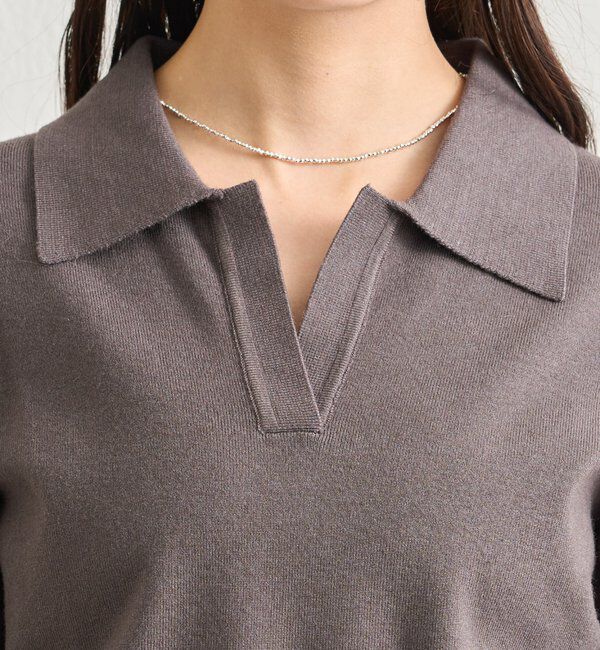  「ベルト付きポロニットワンピース」|ワンピース|