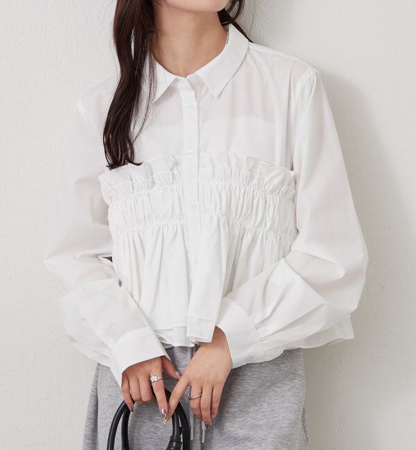  「シャーリングティアード ブラウス」|シャツ・ブラウス|