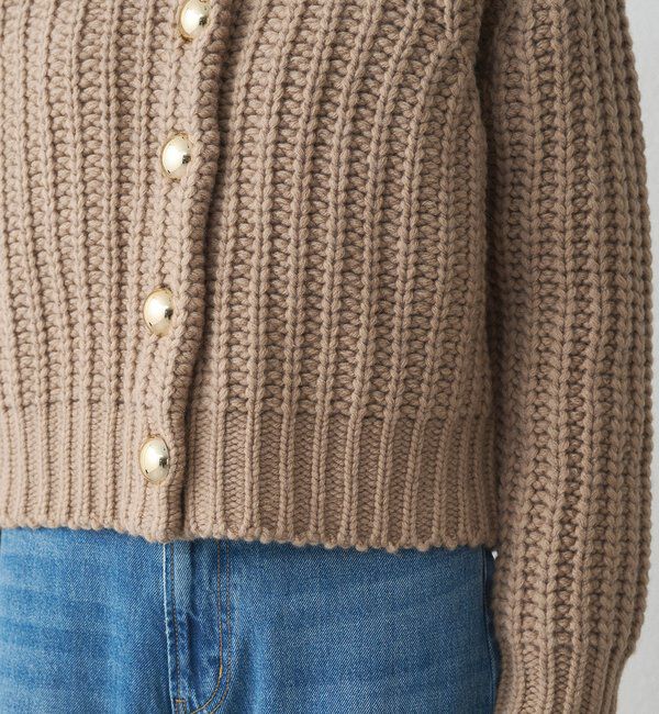  「ゴールドボタンニットカーデ」|ニット・セーター|
