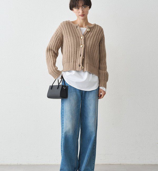  「ゴールドボタンニットカーデ」|ニット・セーター|