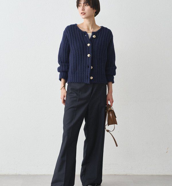  「ゴールドボタンニットカーデ」|ニット・セーター|