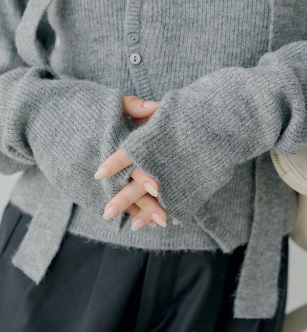  「チョーカー付きラウンドボタンコンパクトカーディガン」|カーディガン|