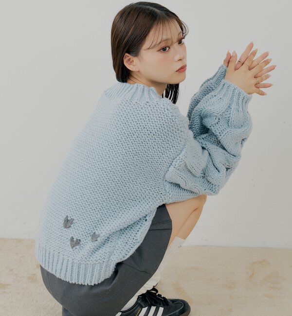  「BIGケーブルローゲージルーズニット」|ニット・セーター|