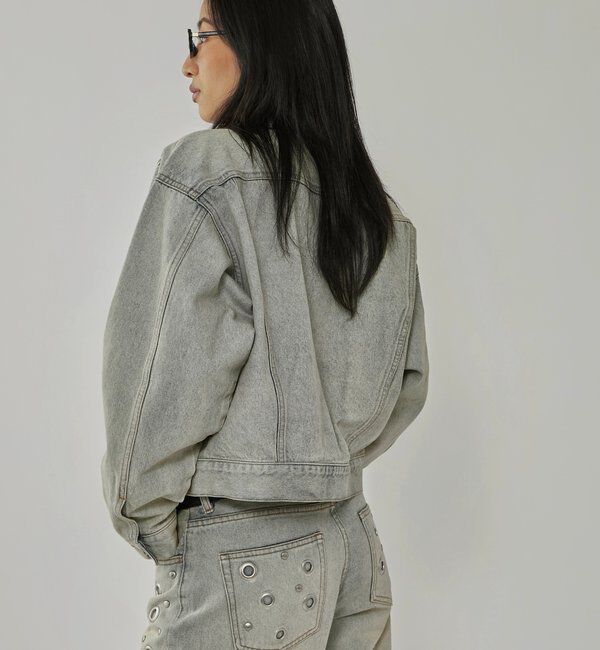  「【UNISEX/ユニセックス】アイレットデニムジャケット」|ブルゾン・スタジャン|