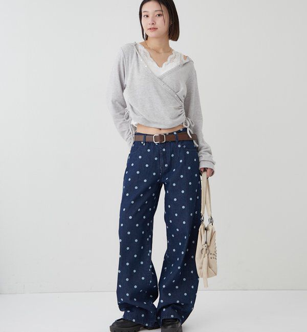  「スタッズリブカシュクールフーディ」|パーカー|