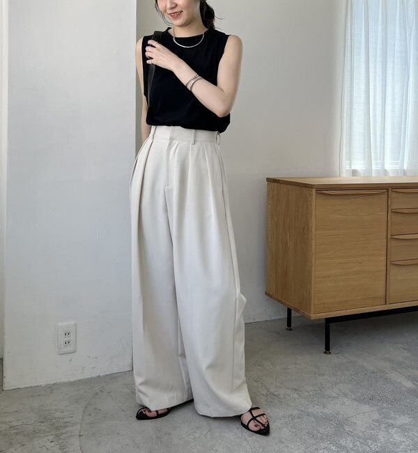  「【累計2万本突破！】【低身長・高身長サイズあり】2タックワイドパンツ」|チノ|