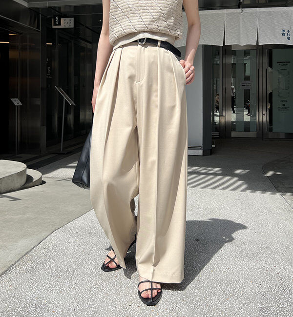  「【累計2万本突破！】【低身長・高身長サイズあり】2タックワイドパンツ」|チノ|