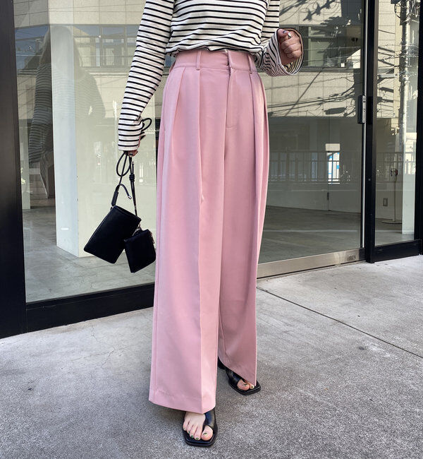  「【累計2万本突破！】【低身長・高身長サイズあり】2タックワイドパンツ」|チノ|