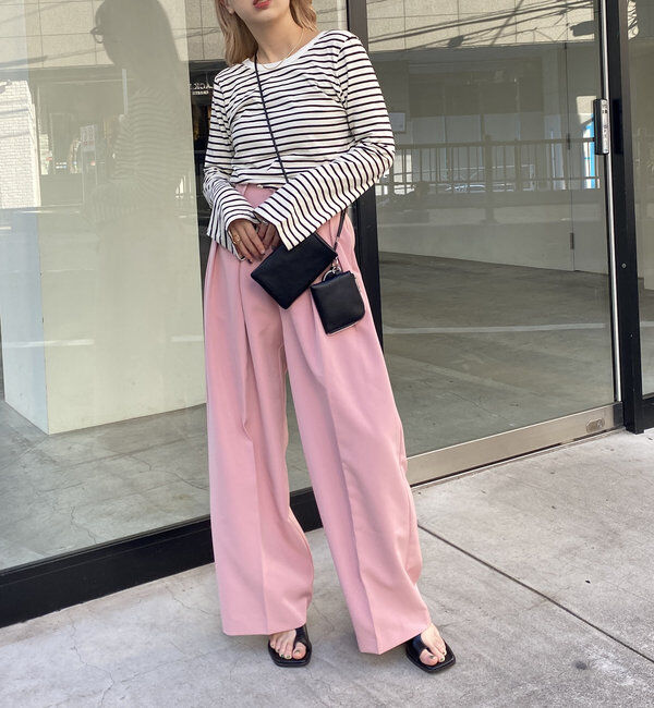  「【累計2万本突破！】【低身長・高身長サイズあり】2タックワイドパンツ」|チノ|