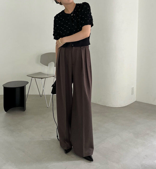  「【累計2万本突破！】【低身長・高身長サイズあり】2タックワイドパンツ」|チノ|