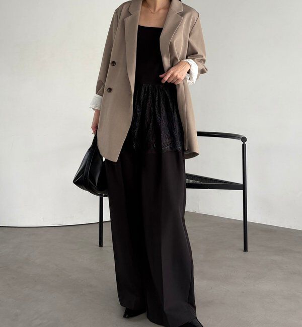  「【新色ブラック/トレンド感あるレイヤードコーデに！調整可能◎】レースキャミ」|キャミソール|