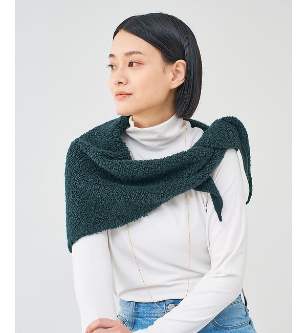 collex「トライアングルニットストール」|マフラー|ダークグリーン