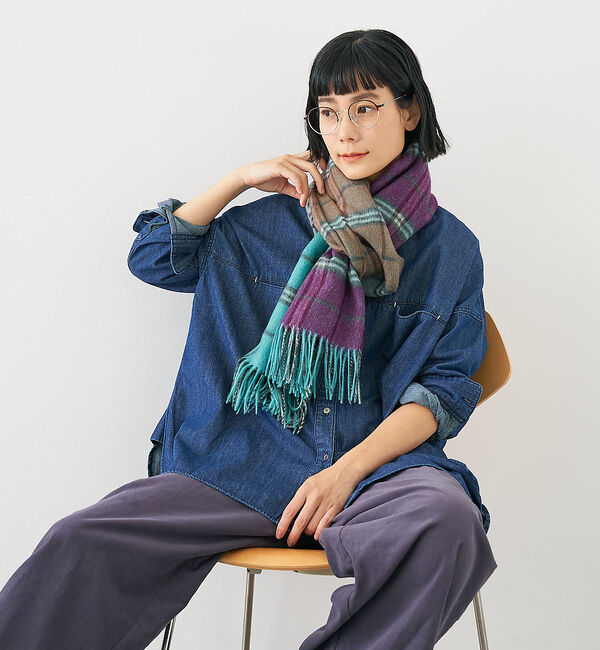 collex「ウールリバーシブルチェックストール」|マフラー|