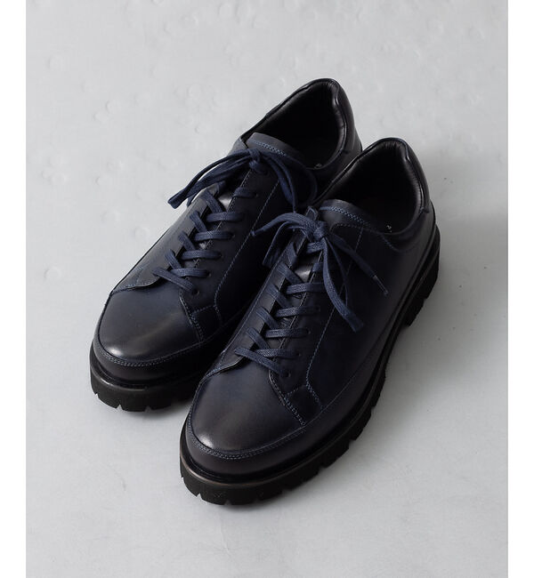 alfredoBANNISTER「【定番】軽量 タンクソール レザースニーカー」|スニーカー|ネイビー