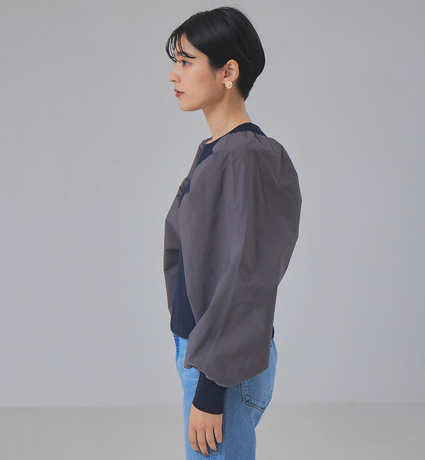 Rouge vif「ファブリックスリーブプルオーバー」|ニット・セーター|