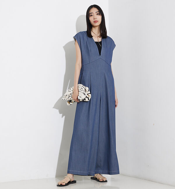 qualite「テンセルデニムオールインワン」|オールインワン|