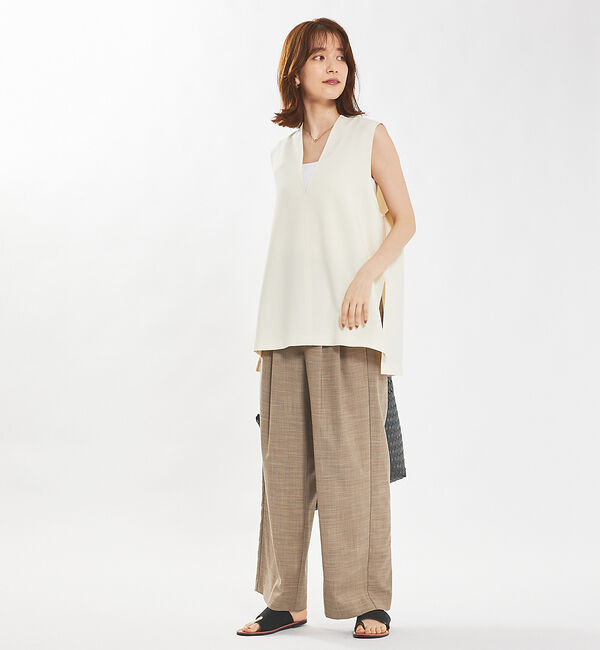 abahouse mavie「【セットアップ対応】ダブルクロスオーバーベスト」|ベスト・ジレ|