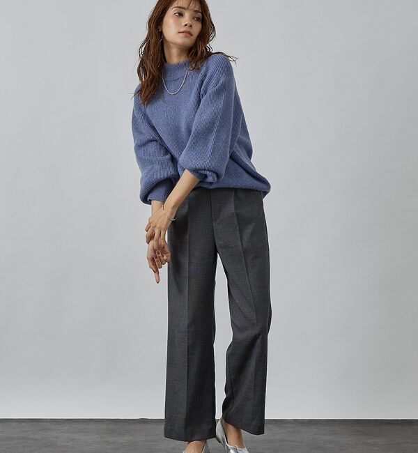 abahouse mavie「片畦モックネックプルオーバー」|ニット・セーター|