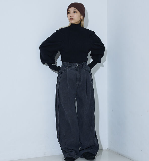 NOMINE「ボリュームスリーブタートルニット」|ニット・セーター|