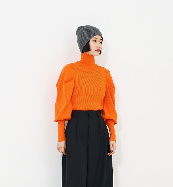 NOMINE「ボリュームスリーブタートルニット」|ニット・セーター|
