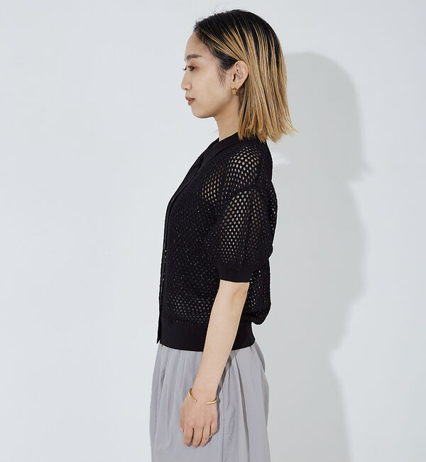 NOMINE「メッシュニットポロカーデ」|ポロシャツ|