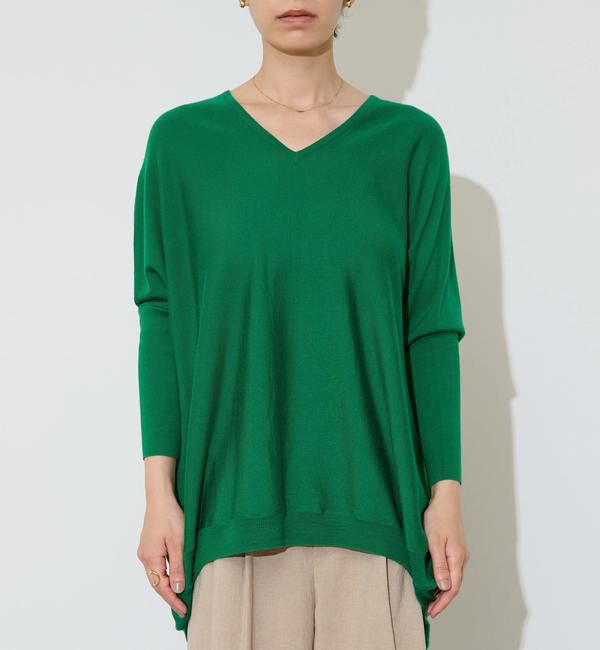 Liesse「【定番】前後V袖リブオーバーニット」|ニット・セーター|