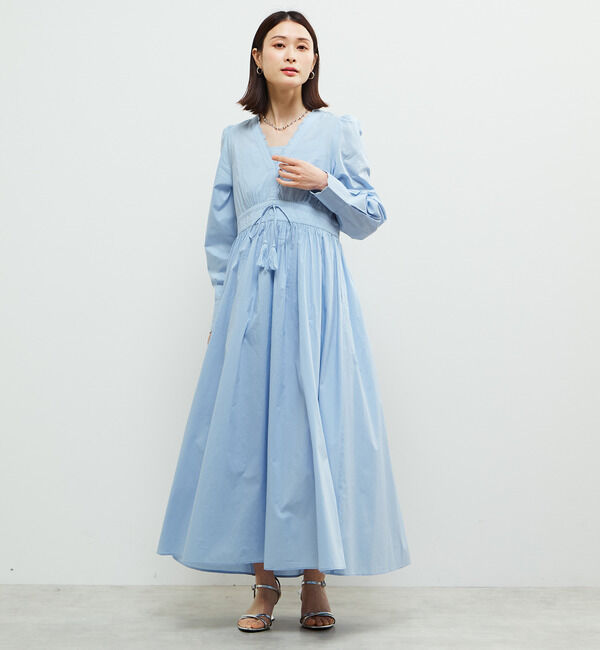 Soffitto「スカラデザインマキシワンピース」|ワンピース|ライトブルー