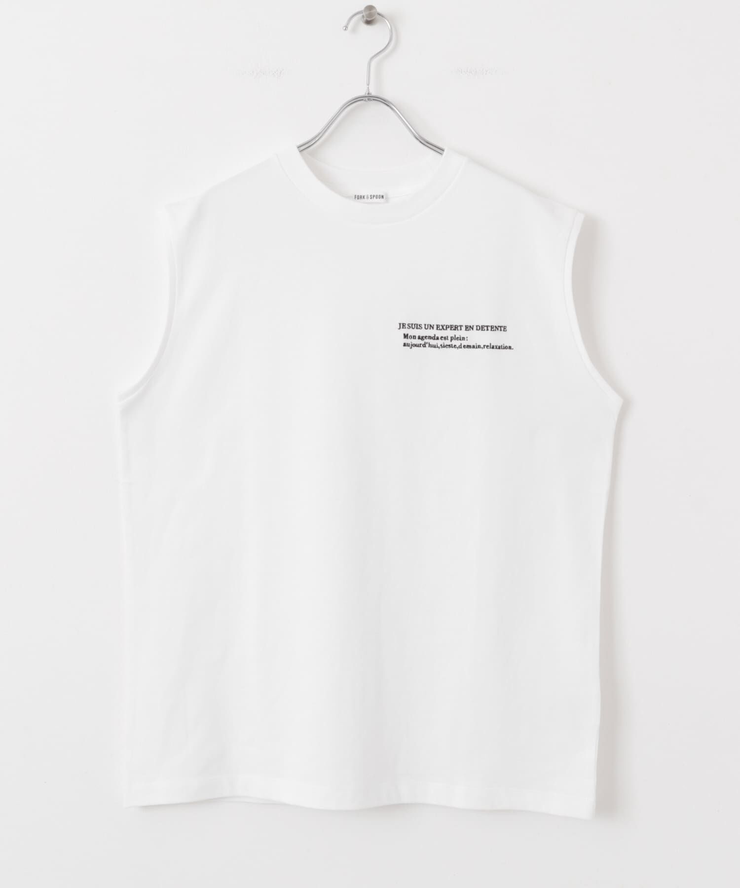 URBAN RESEARCH DOORS「FORK&SPOON　エンブロイダリーノースリーブTシャツ」|Tシャツ・カットソー|