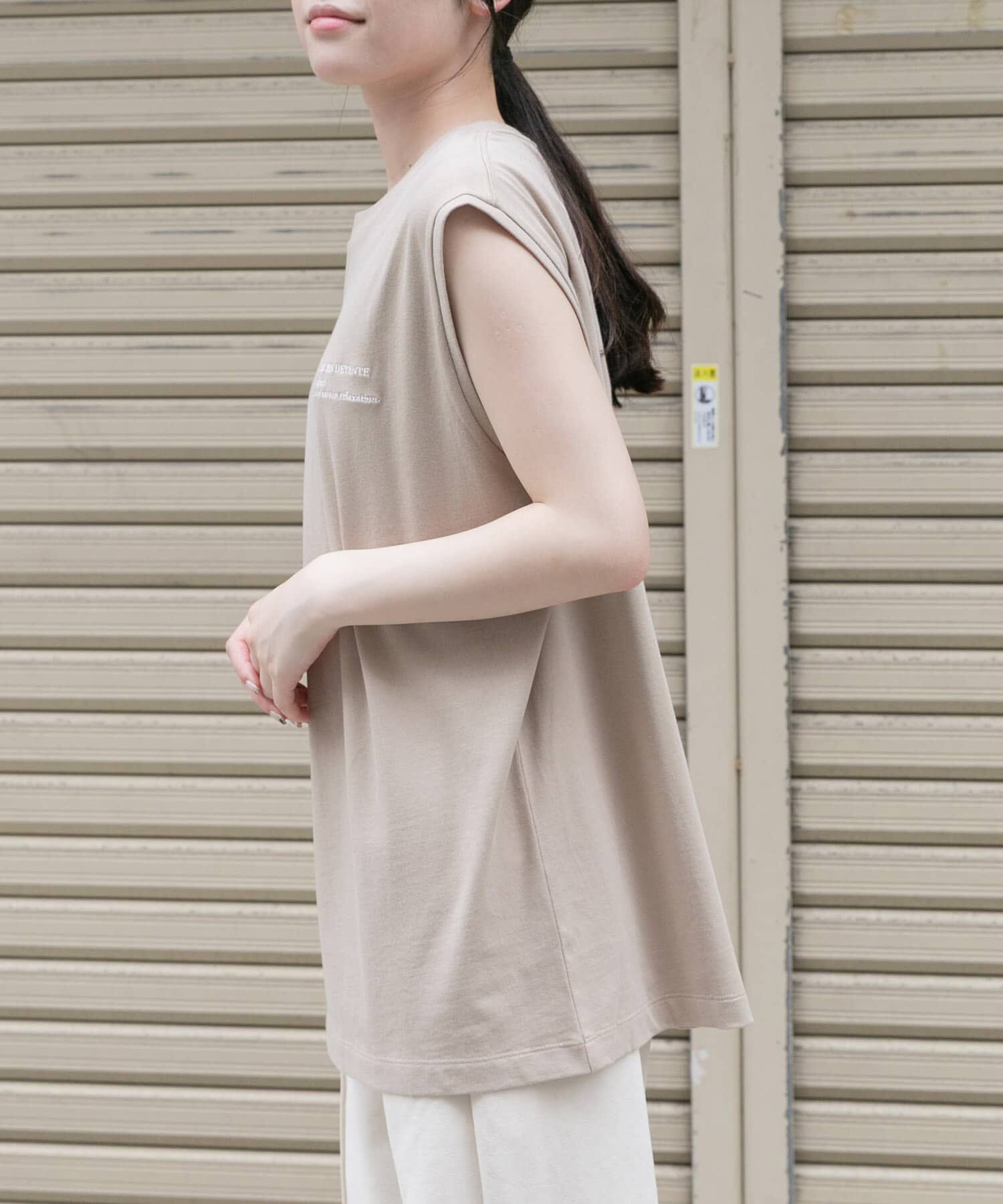 URBAN RESEARCH DOORS「FORK&SPOON　エンブロイダリーノースリーブTシャツ」|Tシャツ・カットソー|