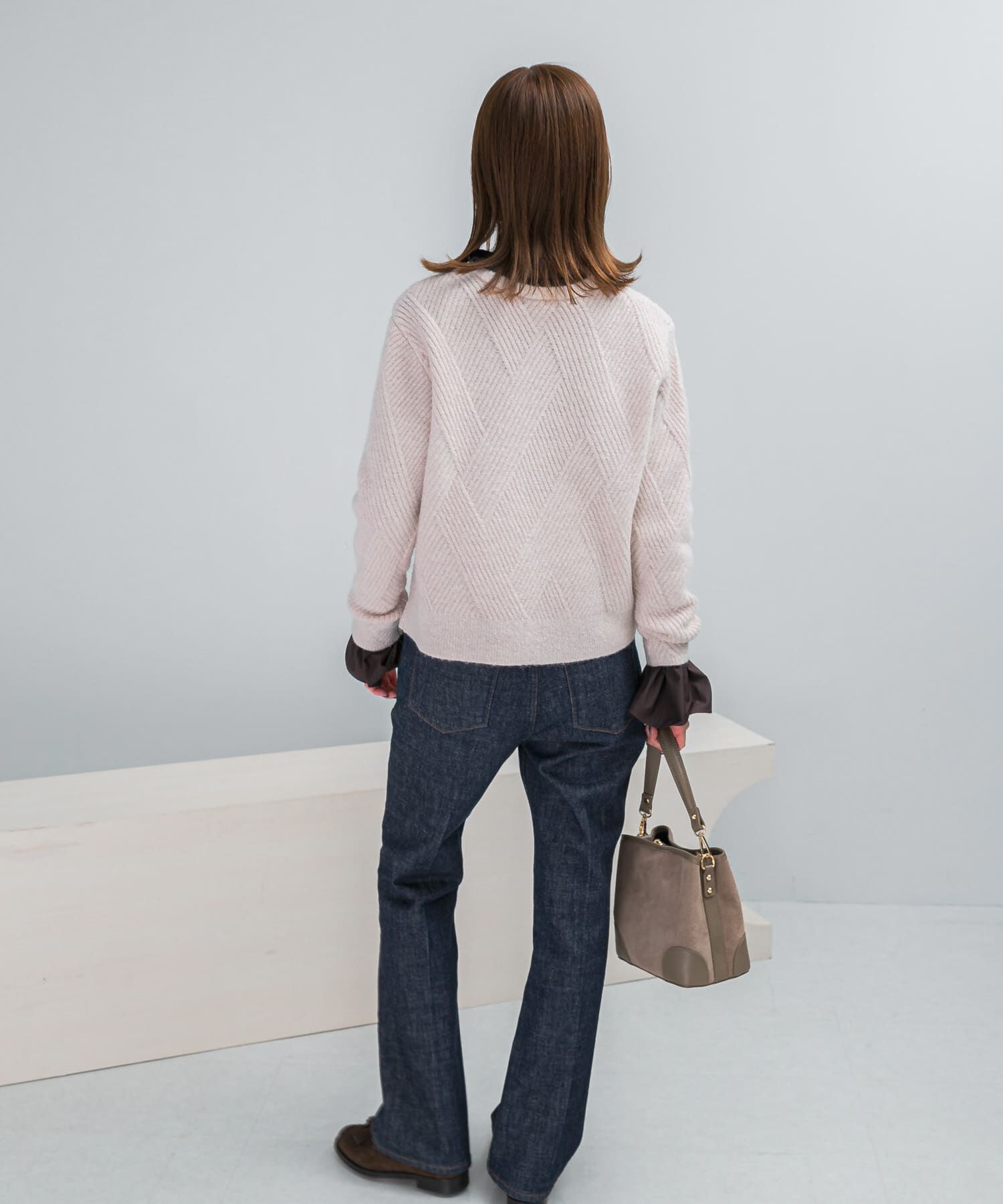 URBAN RESEARCH ROSSO「ダイヤ柄編ラメミックスニット」|ニット・セーター|