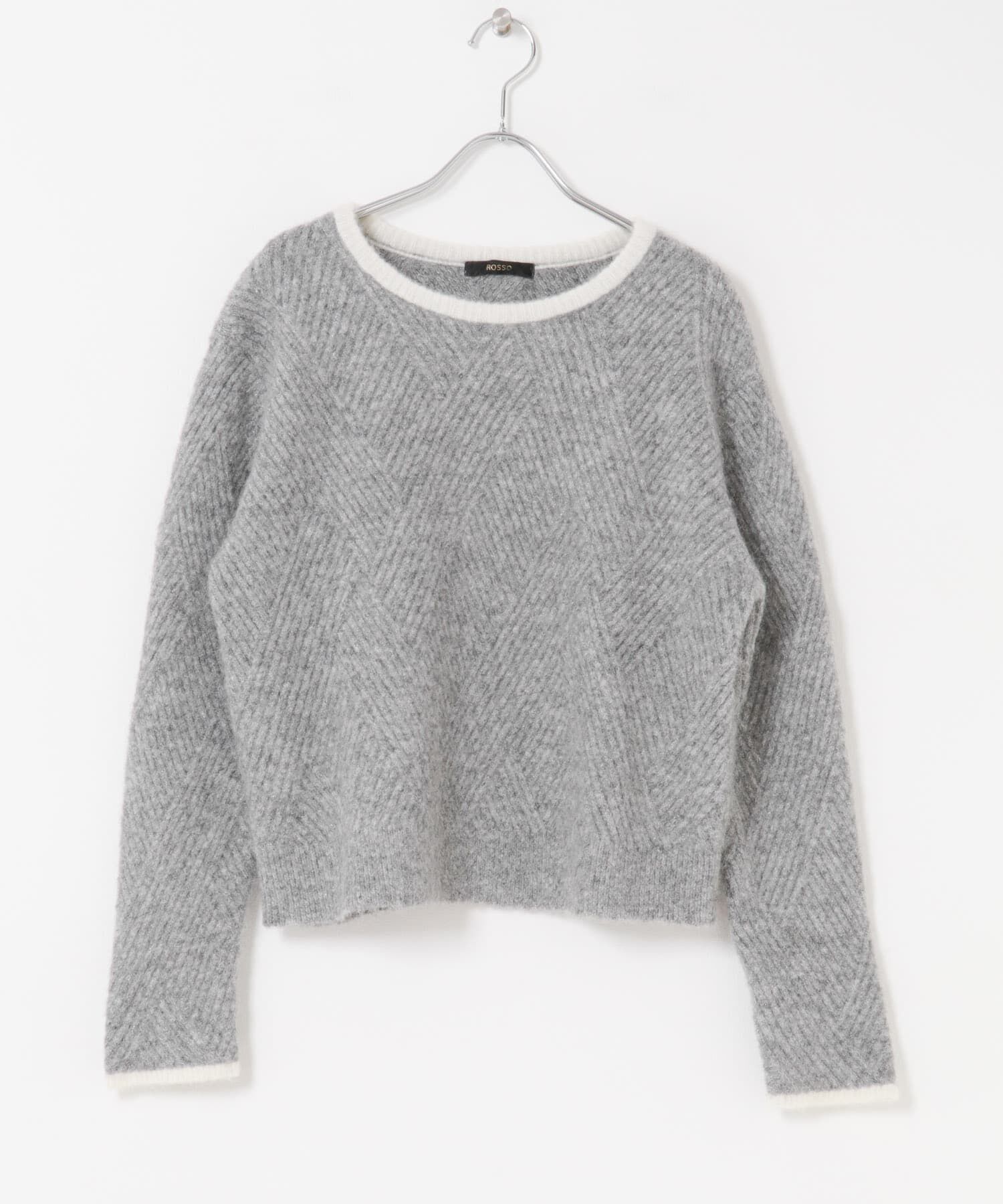 URBAN RESEARCH ROSSO「ダイヤ柄編ラメミックスニット」|ニット・セーター|