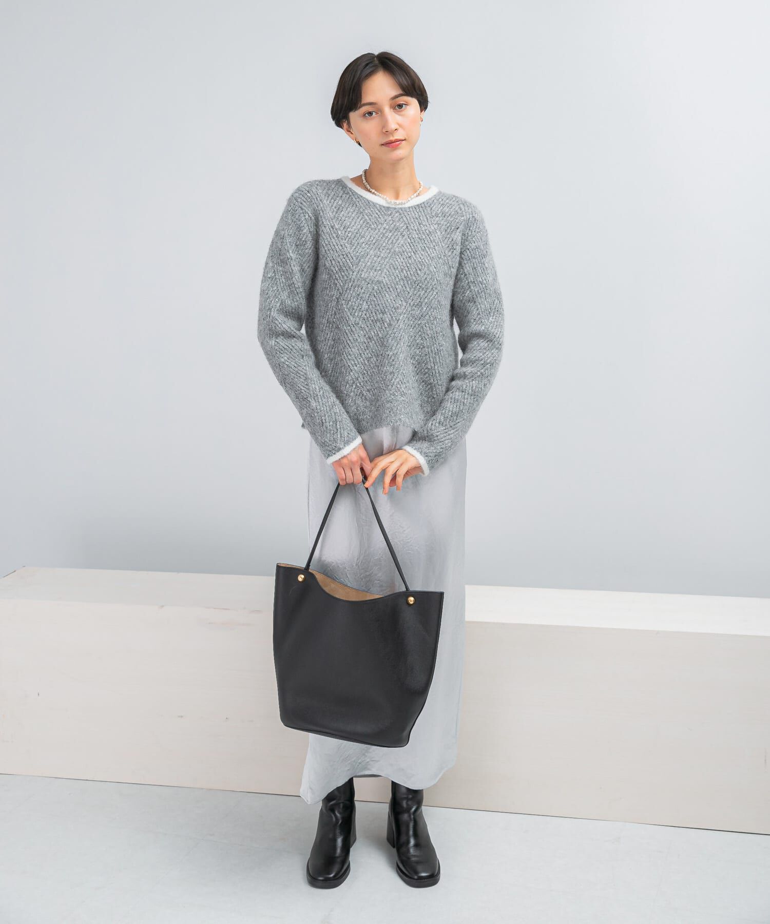 URBAN RESEARCH ROSSO「ダイヤ柄編ラメミックスニット」|ニット・セーター|