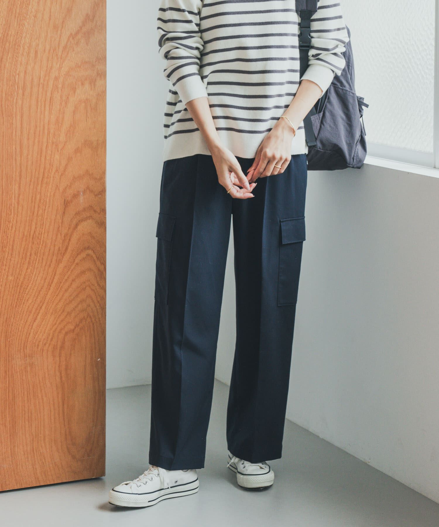 URBAN RESEARCH DOORS「センタープレスカーゴパンツ」|その他|ネイビー