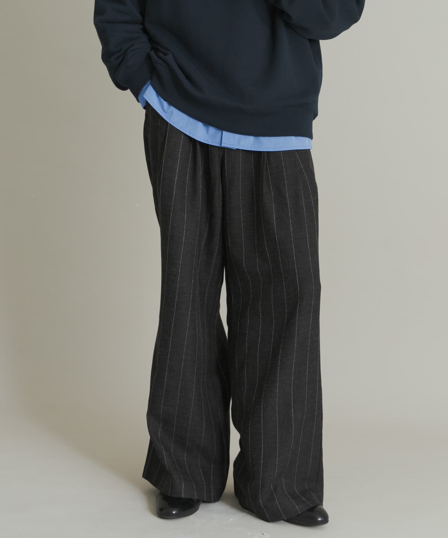 SENSE OF PLACE by URBAN RESEARCH「ウールタッチストライプワイドフレアパンツ」|その他|