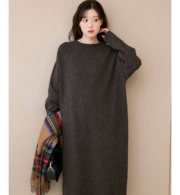  「ネックが選べるニットワンピース」|ワンピース|