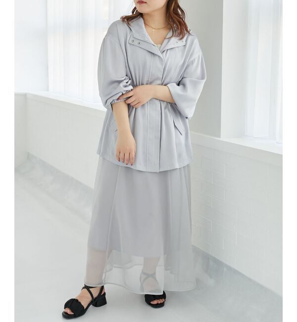 MAJESTICLEGON「ウエストきゅっとサテンブルゾン」|ブルゾン・スタジャン|