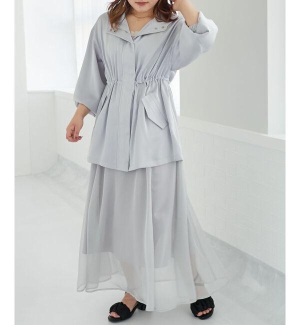 MAJESTICLEGON「ウエストきゅっとサテンブルゾン」|ブルゾン・スタジャン|