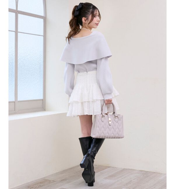  「ビジューリボンオフショルニット」|ニット・セーター|