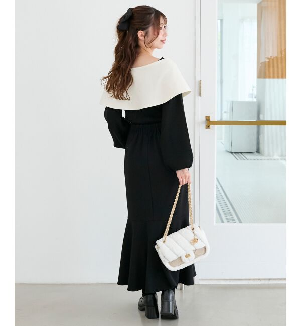  「ビジューリボンオフショルニット」|ニット・セーター|