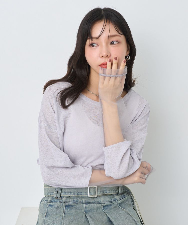 earth music&ecology「ラメシアースリーブプルオーバー」|Tシャツ・カットソー|