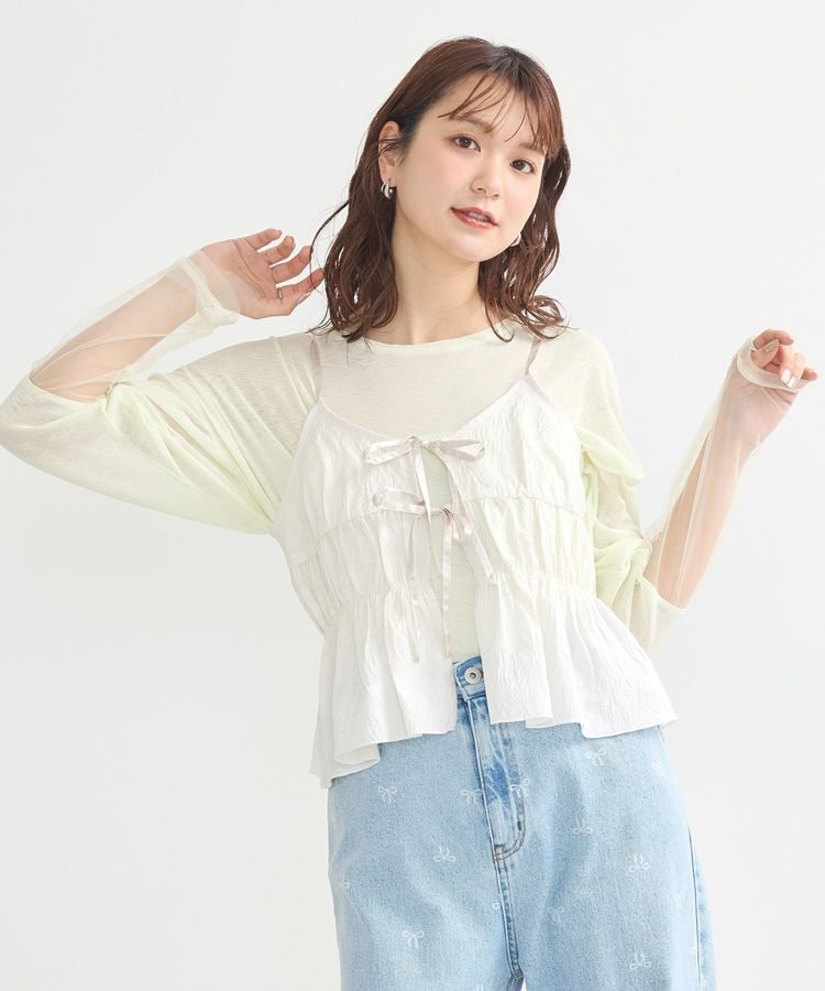 earth music&ecology「ラメシアースリーブプルオーバー」|Tシャツ・カットソー|