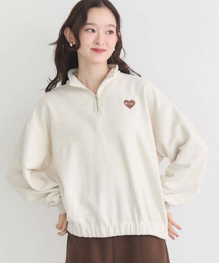 earth music&ecology「Champion&times;emaeハーフジップハートスウェット」|スウェット・ジャージ|