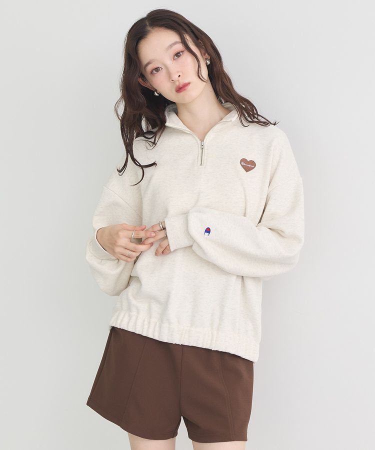 earth music&ecology「Champion&times;emaeハーフジップハートスウェット」|スウェット・ジャージ|