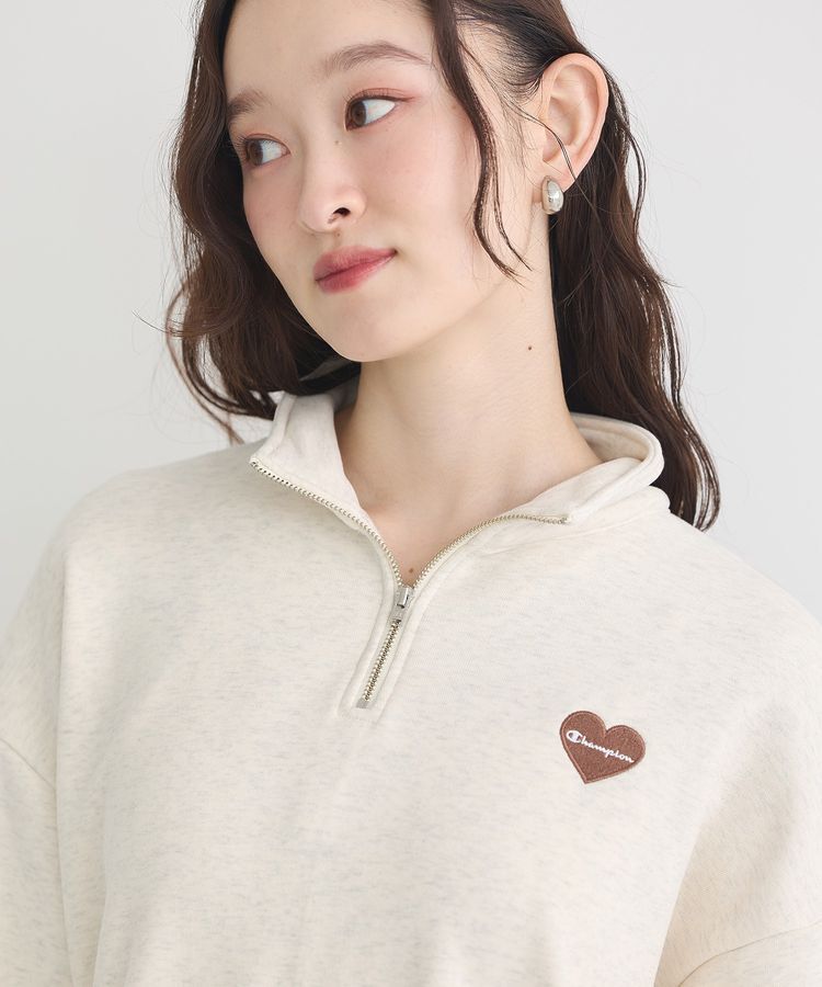 earth music&ecology「Champion&times;emaeハーフジップハートスウェット」|スウェット・ジャージ|