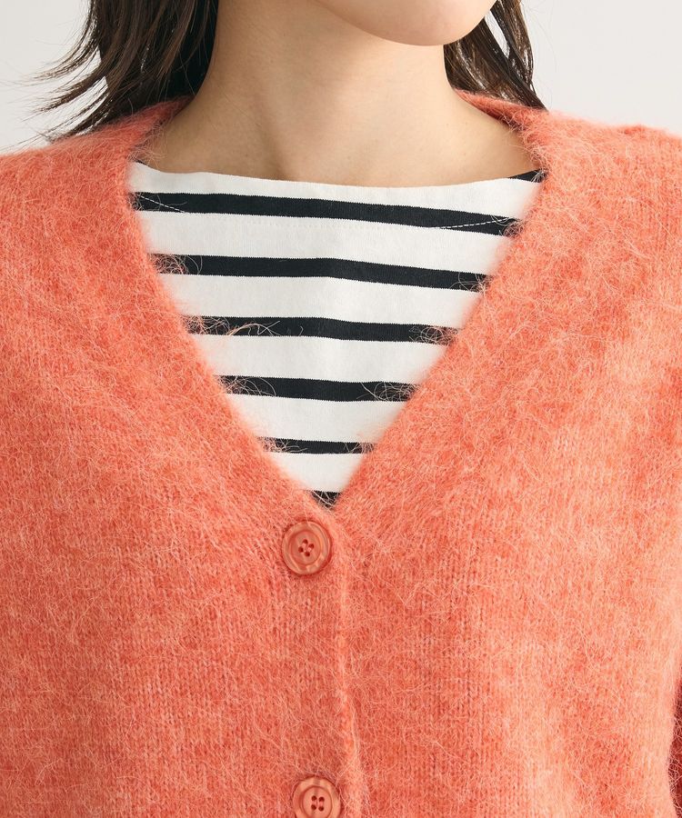 Green Parks「毛ふきシャギーVネックカーディガン」|カーディガン|