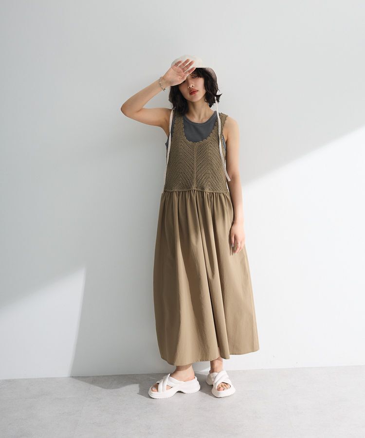 Green Parks「・SUGAR SPOON クロシェキリカエワンピース」|ワンピース|Gray Beige