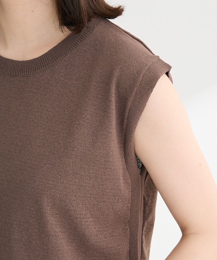 Green Parks「・Petit Fleur ノースリリネンライクニット」|ニット・セーター|