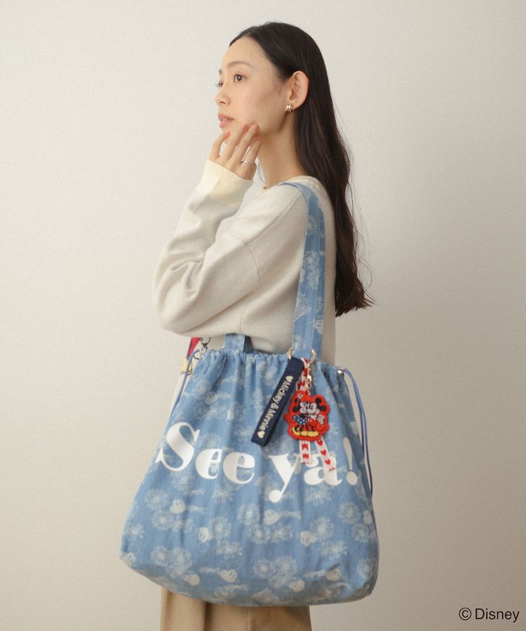 Green Parks「ミッキー&フレンズ/花柄デニムトートバッグ」|トートバッグ|Light indigo