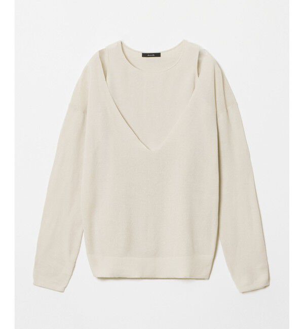 allureville「ディープV ネックレイヤードプルオーバー」|ニット・セーター|